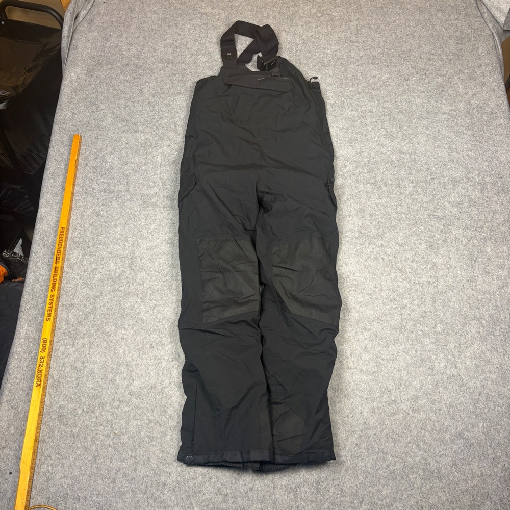 All in Motion Mens Black Waterproof Snow Bibs Ski Overalls Medium